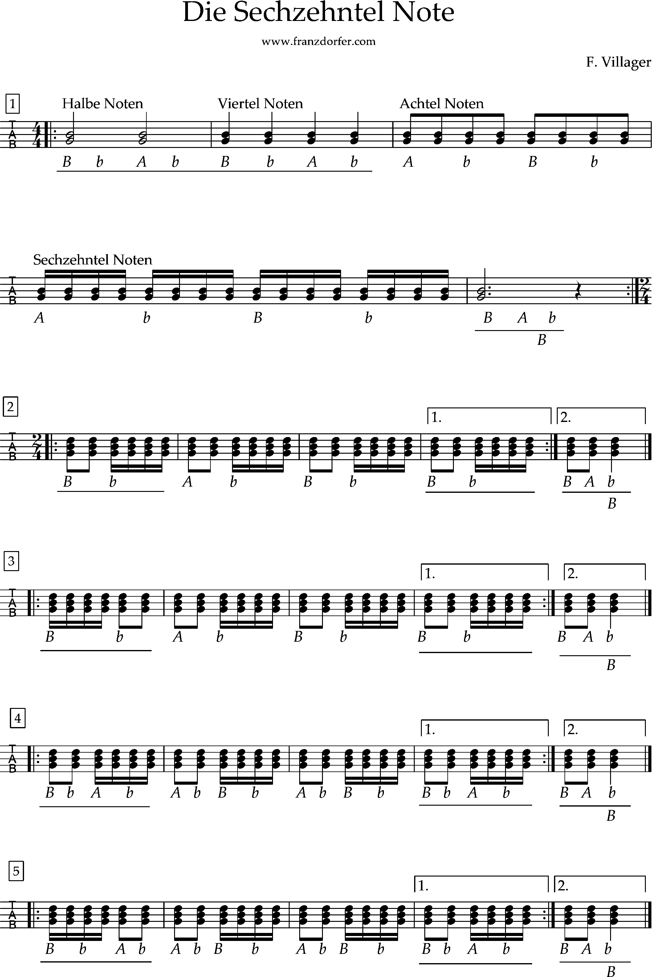 steirische lernen- die sechzehntel Note